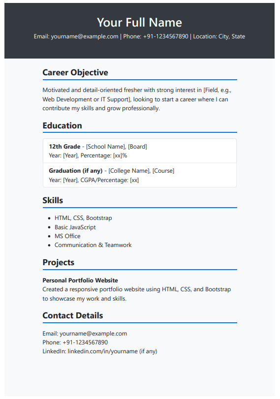 Fresher Resume